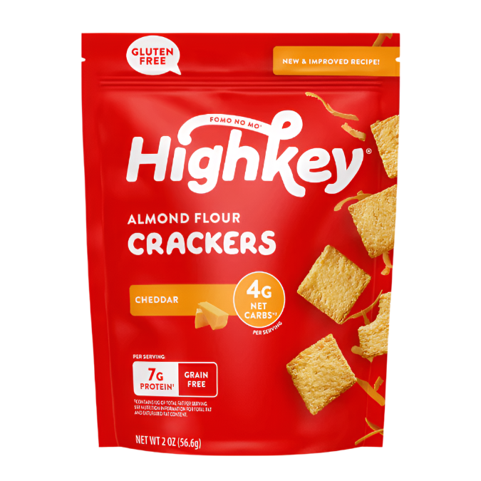 Almond Flour Crackers: Cheddar (6 Pack - 2 oz Bags)